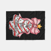 シーズンクリスマスツリーケーキDebbie Pink Co フリースブランケット (正面(横))