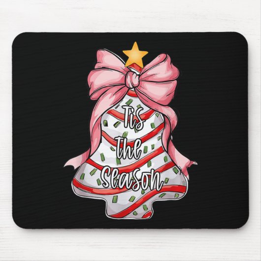 シーズンクリスマスツリーケーキDebbie Pink Co マウスパッド (正面)