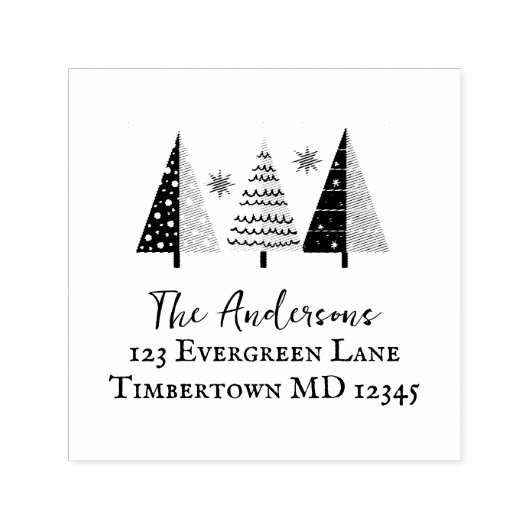 シーズンクリスマスツリーホリデイ差出人住所 セルフインキングスタンプ (デザイン)