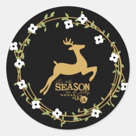 シーズンクリスマスホリデーステッカー ラウンドシール