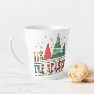 シーズンクリスマスモダンタイポグラフィ カフェラテマグ