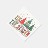 シーズンクリスマスモダンタイポグラフィ スタンダードカクテルナプキン (角)