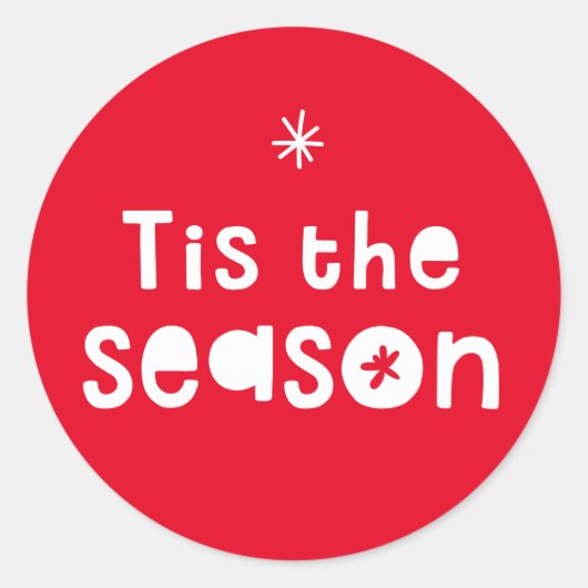 シーズンクリスマス明るいはっきりしたフェスティバル赤 ラウンドシール (正面)