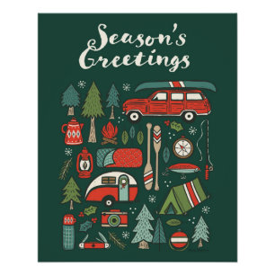 シーズングリースクリスマスキャン素朴ピング ポスター