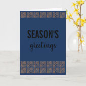 シーズングリーッ素朴グブルー空白の カード (黄色い花)