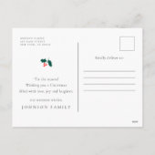 シーズングリーツホリーモダンベリーの葉 シーズンポストカード (裏面)