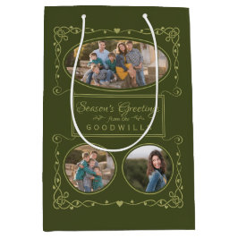 シーズングリーティングカスタムの写真と名前の抱き枕 ミディアムペーパーバッグ