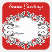 シーズングリーティングギフトラベル スクエアシール (正面)