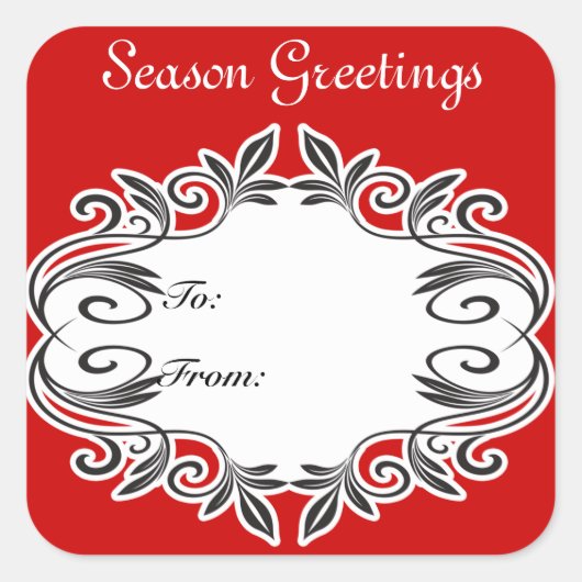 シーズングリーティングギフトラベル スクエアシール (正面)