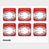 シーズングリーティングギフトラベル スクエアシール (シート)