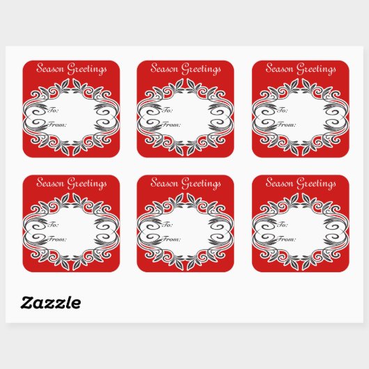 シーズングリーティングギフトラベル スクエアシール (シート)