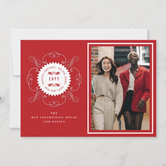 シーズングリーティングクラシックシール写真事業 招待状 (正面)