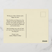 シーズングリーティングクリスマスキャンドルヴィンテージ 箔シーズンポストカード (裏面)