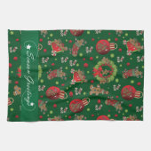 シーズングリーティングクリスマスジンジャーブレッドマン キッチンタオル (横)