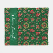 シーズングリーティングクリスマスジンジャーブレッドマン フリースブランケット (正面(横))