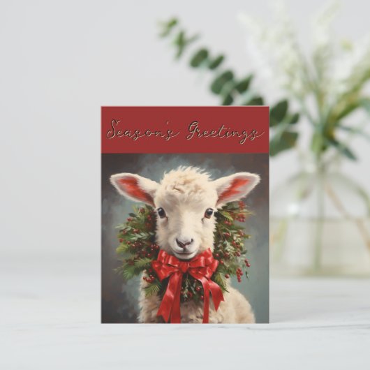 シーズングリーティングクリスマスラムグリーティングカード 招待状 (スタンド正面)