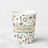 シーズングリーティングクリスマス航海のパーソナライズされた 紙コップ (裏面)