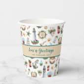 シーズングリーティングクリスマス航海のパーソナライズされた 紙コップ (正面)