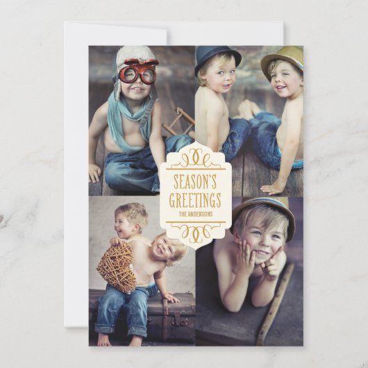 シーズングリーティングコラージュ |ホリデーフォトカード シーズンカード (正面)