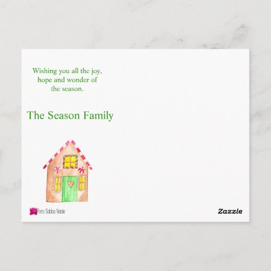 シーズングリーティングジンジャーブレッドハウス ポストカード (裏面)