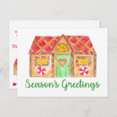 シーズングリーティングジンジャーブレッドハウス ポストカード (正面/裏面)
