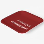 シーズングリーティングダークレッドディナー ペーパープレート (傾斜あり)