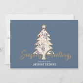 シーズングリーティングパインツリーブルービジネス シーズンカード (正面)