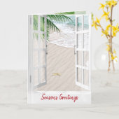 シーズングリーティングビーチウィンドウ カード (黄色い花)