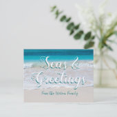 シーズングリーティングビーチクリスマスポストカード ポストカード (スタンド正面)