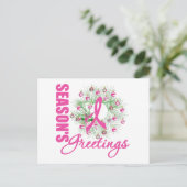 シーズングリーティングピンクリボンリース シーズンポストカード (スタンド正面)