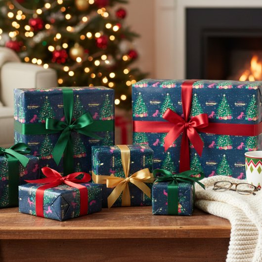 シーズングリーティングピンク ラッピングペーパー