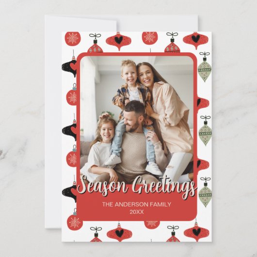 シーズングリーティングファミリーフォトクリスマス シーズンカード (正面)