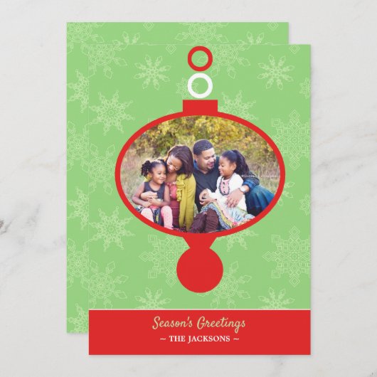 シーズングリーティングフォトオーナメントフラットカード シーズンカード (正面/裏面)