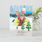 シーズングリーティングフォト雪だるまウィンターカード シーズンカード (スタンド正面)