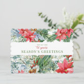 シーズングリーティングフローラ水彩スカロップ シーズンカード (スタンド正面)