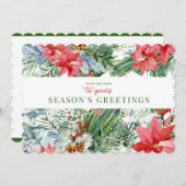 シーズングリーティングフローラ水彩スカロップ シーズンカード (正面/裏面)