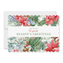 シーズングリーティングフローラ水彩スカロップ