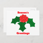 シーズングリーティングホリー葉書 ポストカード (正面/裏面)