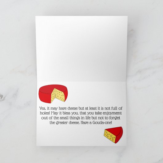 シーズングリーティングマウスチーズユーモアおもしろい カード (内部)