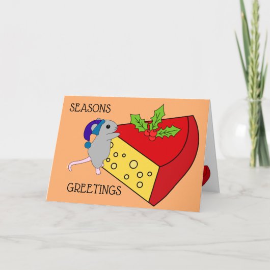 シーズングリーティングマウスチーズユーモアおもしろい カード (正面)