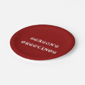 シーズングリーティングレッド ペーパープレート (アングル)
