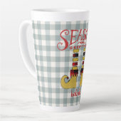 シーズングリーティング小妖精や小人シューズパーソナライズされた カフェラテマグ (左アングル)