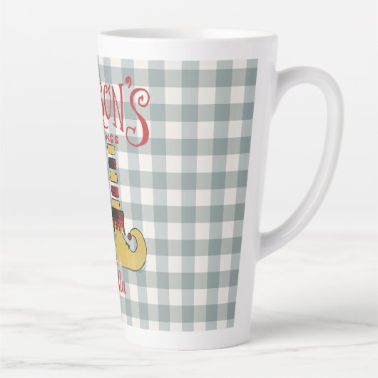 シーズングリーティング小妖精や小人シューズパーソナライズされた カフェラテマグ (右)