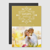 シーズングリーティング金ゴールドヴィンテージデコ観葉写真 (正面/裏面)