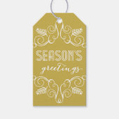 シーズングリーティング金ゴールドヴィンテージデコ観葉写真 ギフトタグ (正面)