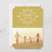 シーズングリーティング金ゴールドヴィンテージデコ観葉写真 シーズンカード (正面)