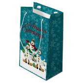 シーズングリーティング雪だるまフレンド | クリスマス スモールペーパーバッグ (裏面アングル)