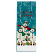 シーズングリーティング雪だるまフレンド|クリスマス ワインギフトバッグ (裏面)