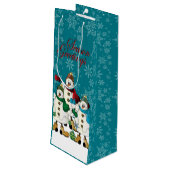 シーズングリーティング雪だるまフレンド|クリスマス ワインギフトバッグ (裏面アングル)