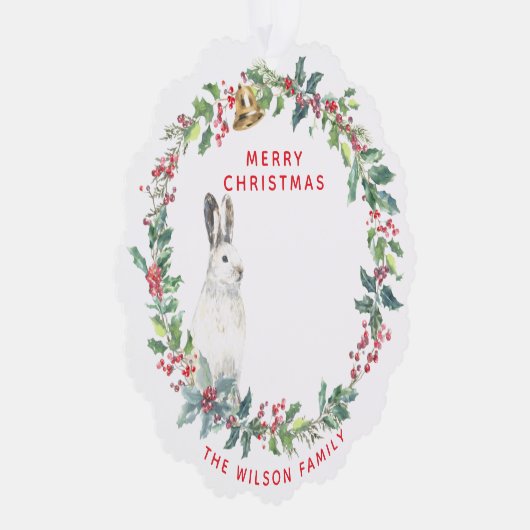 シーズングリーティング – ホリーリースw.ハレ・クリスマス オーナメントカード (右)